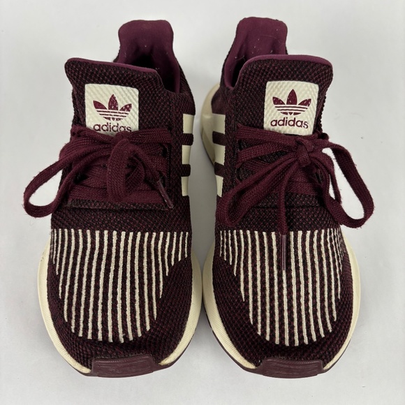 Adidas Brown and Burgundy Sneakers with Knit Upper Size 6 - Picture 2 of 6